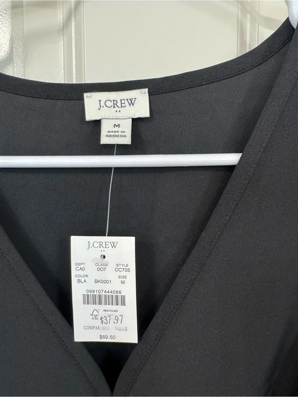 J. Crew Black V-Neck Sleeveless Shell Top